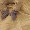 Hvid babyslofjes van merinowol lila Hvid babyslofjes van merinowol lila