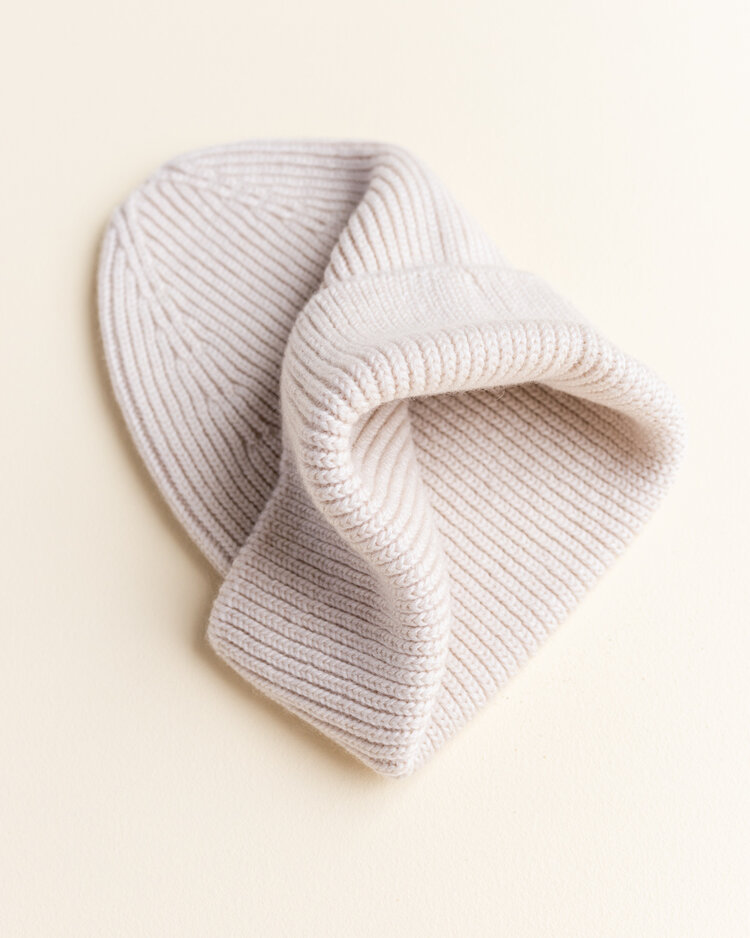 Hvid Babymuts beanie Fonzie NEWBORN Cream