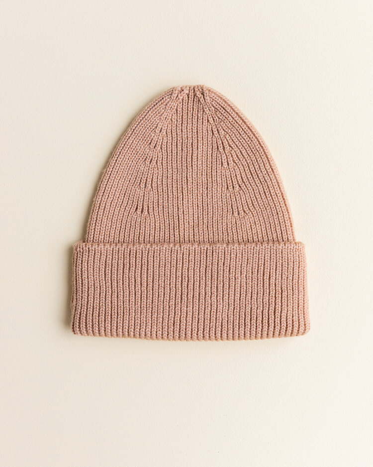 Hvid Babymuts beanie Fonzie NEWBORN Rose