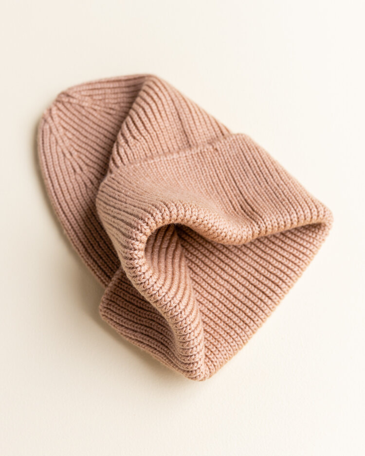 Hvid Babymuts beanie Fonzie NEWBORN Rose