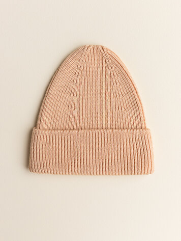 Hvid Babymuts beanie Fonzie NEWBORN Salmon