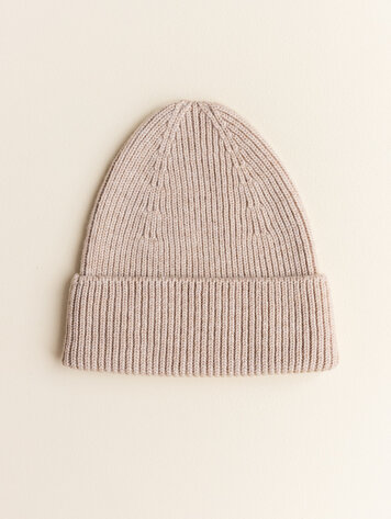 Hvid Beanie Fonzie KIDS - Sand