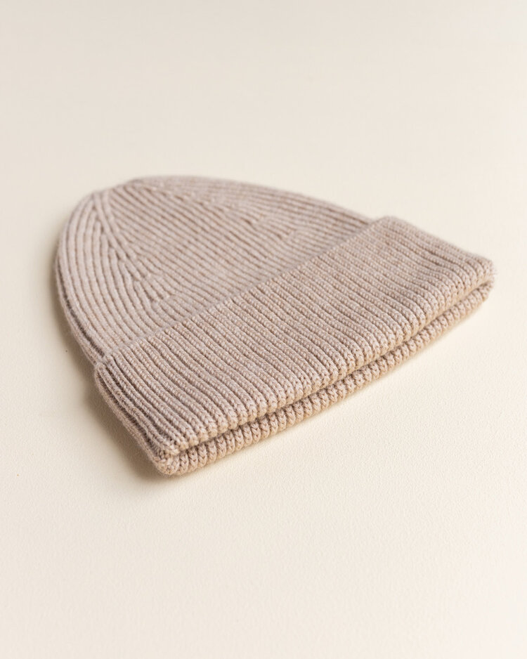 Hvid Beanie Fonzie KIDS - Sand - muts