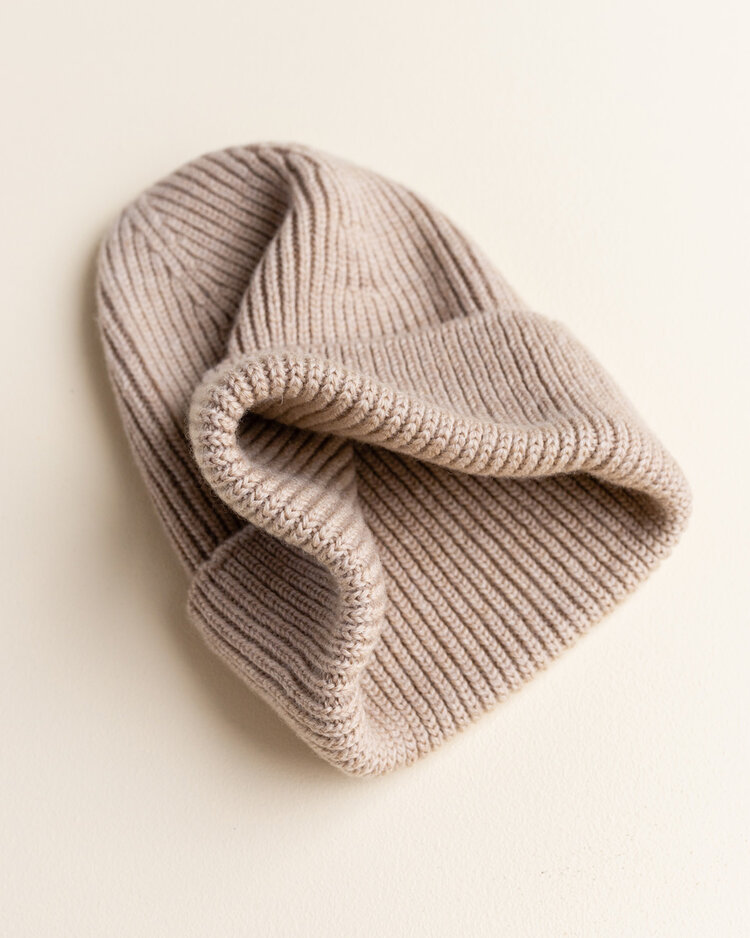 Hvid Beanie Fonzie KIDS - Sand - muts