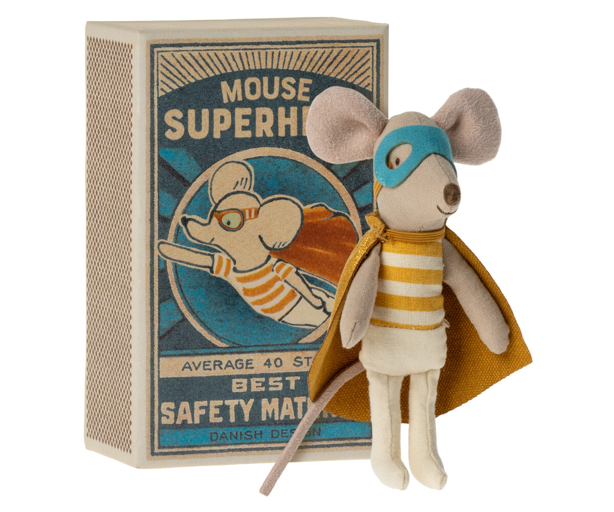 Maileg Super hero mouse, little brother in matchbox Maileg Super hero mouse, little brother in matchbox