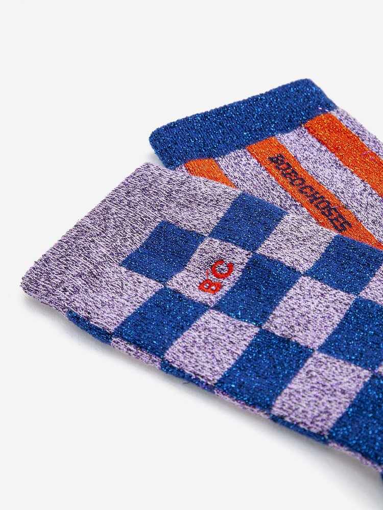 Bobo Choses Checkerboard and stripes long socks pack