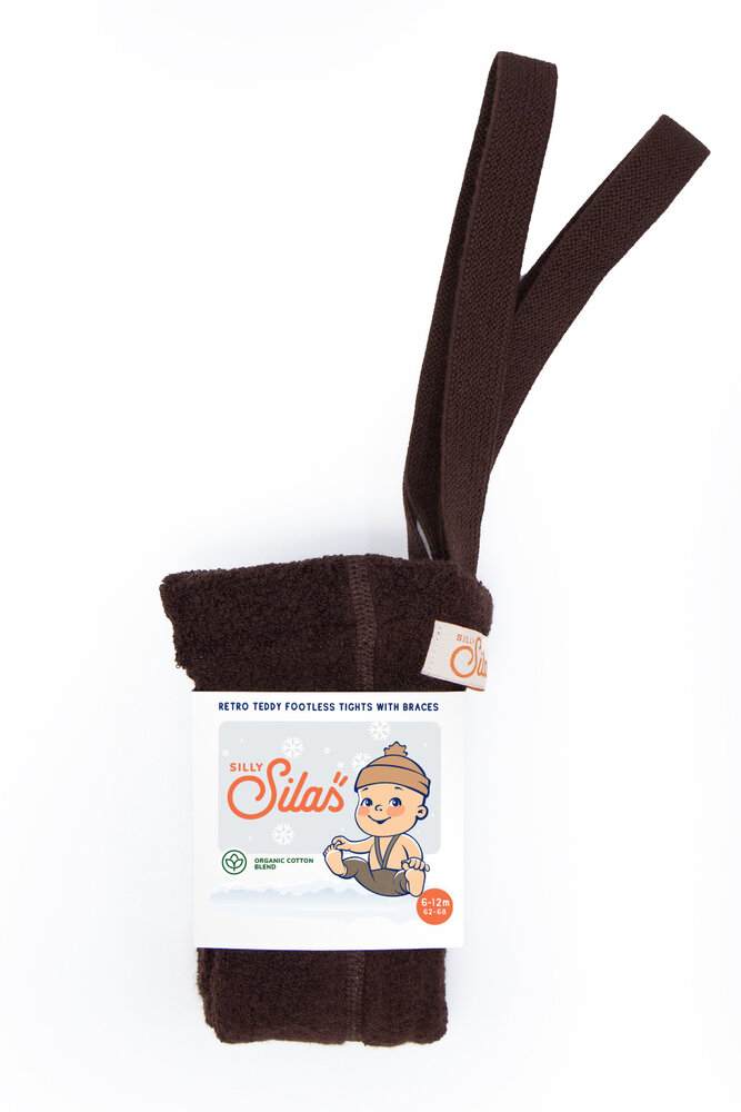 Silly Silas teddy warmy footless cotton tights - chocolate brown Silly Silas teddy warmy footless cotton tights - chocolate brown