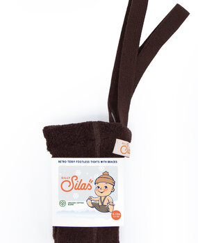 Silly Silas teddy warmy footless cotton tights - chocolate brown Silly Silas teddy warmy footless cotton tights - chocolate brown