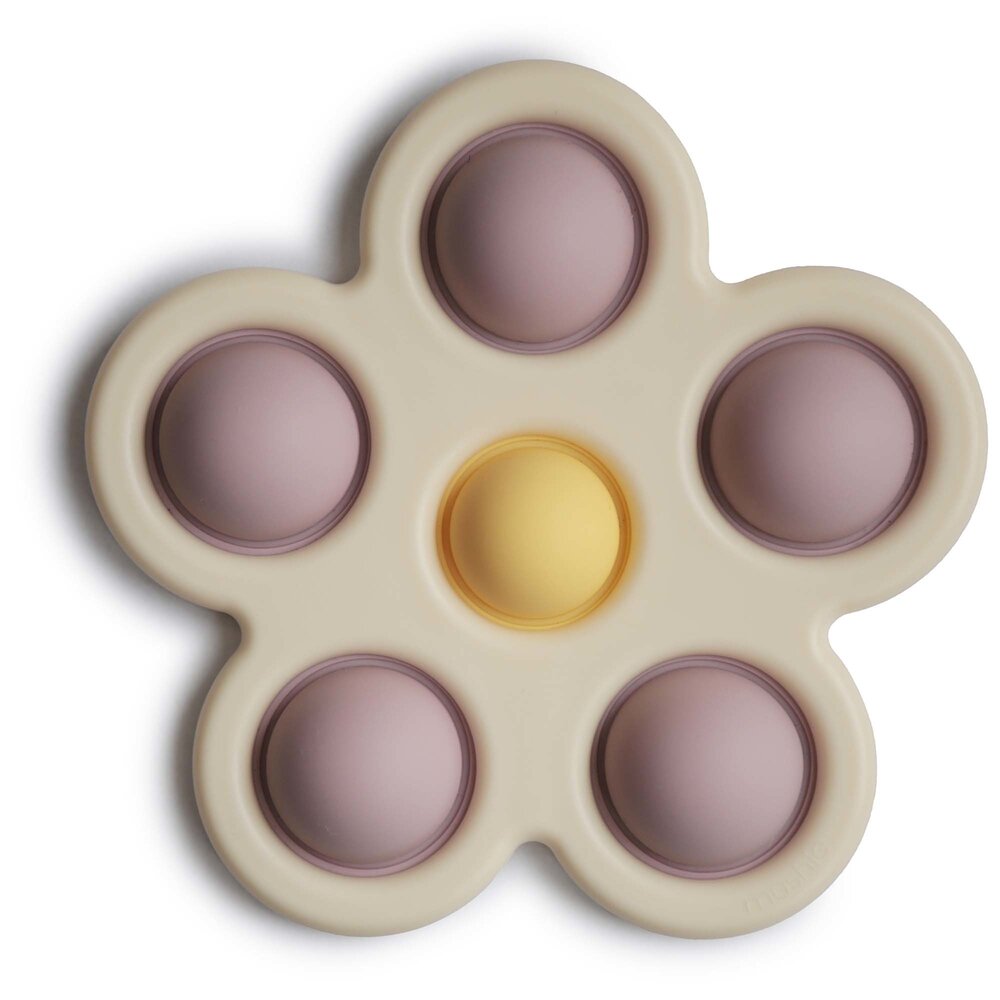 Mushie Copy of Press toy flower - rose/blush/shifting sand Mushie Copy of Press toy flower - rose/blush/shifting sand