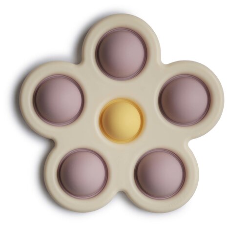 Mushie Copy of Press toy flower - rose/blush/shifting sand Mushie Copy of Press toy flower - rose/blush/shifting sand