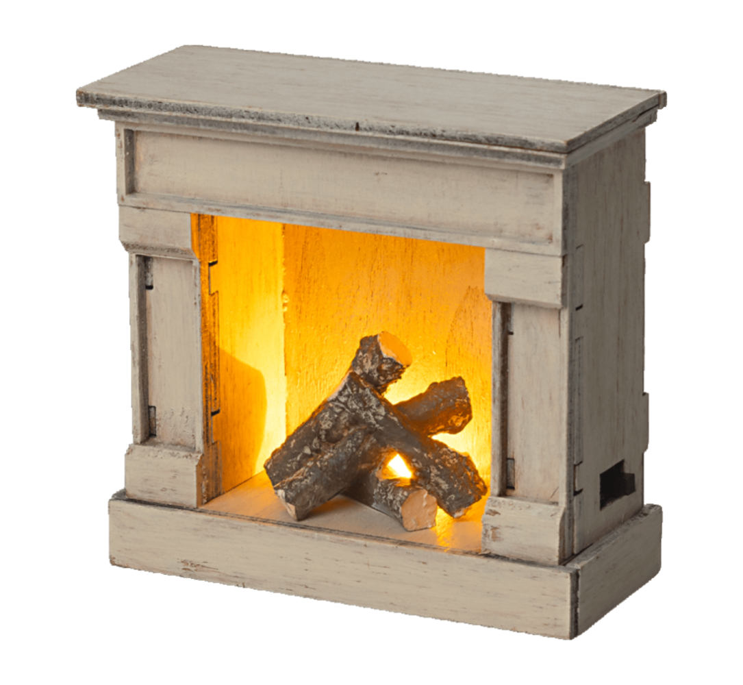 Maileg Miniature fireplace - Off-white Maileg Miniature fireplace - Off-white