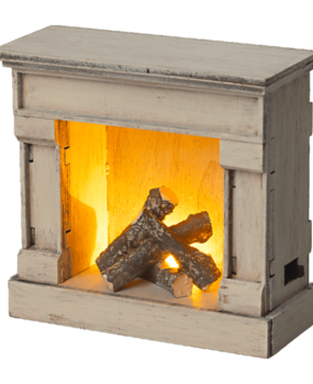 Maileg Miniature fireplace - Off-white - openhaard
