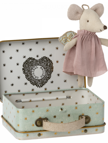 Maileg Angel mouse in suitcase