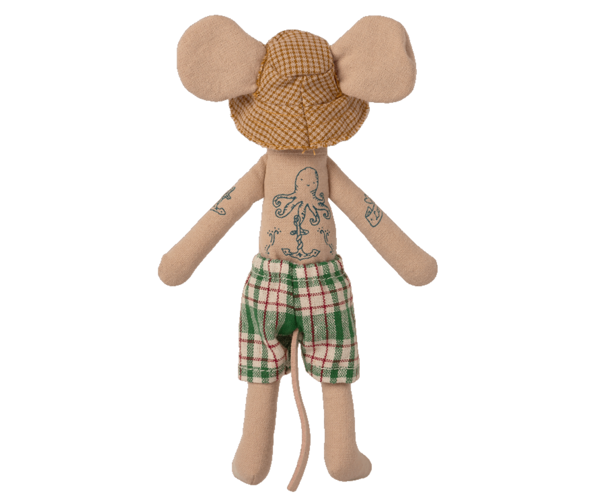 Maileg Beach mice, Dad in cabin de plage Maileg Beach mice, Dad in cabin de plage