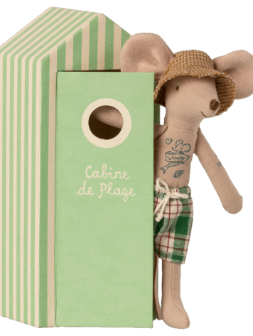 Maileg Beach mice, Dad in cabin de plage