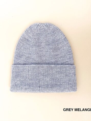 Hvid Babymuts beanie Fonzie NEWBORN Grey Melange