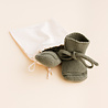 Hvid babyslofjes van merinowol groen Hvid babyslofjes van merinowol groen