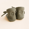 Hvid babyslofjes van merinowol groen Hvid babyslofjes van merinowol groen