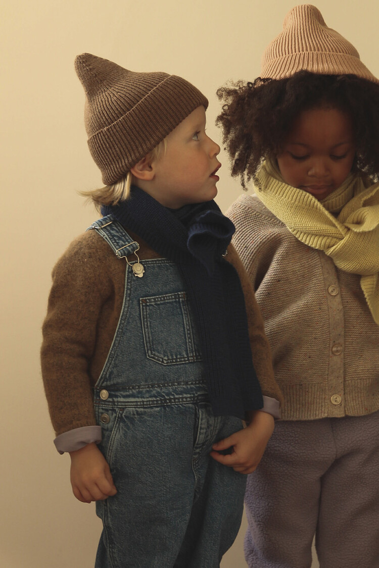Hvid Beanie Fonzie KIDS - Mocha - muts