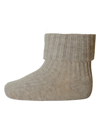 MP Denmark 10 533 489 Cotton rib baby socks Light Brown Melange