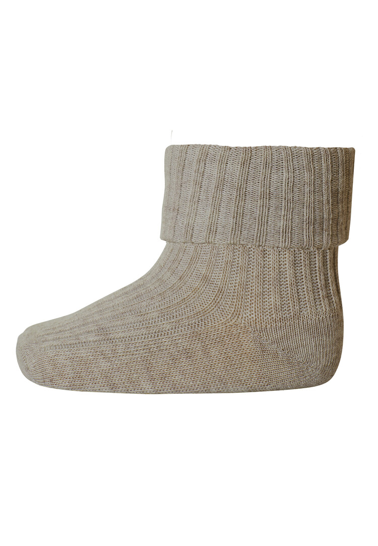 MP Denmark 10 533 489 Cotton rib baby socks Light Brown Melange
