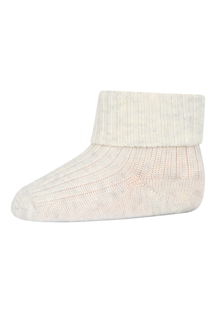 MP Denmark 10 533 499 Cotton rib baby socks Creme Melange