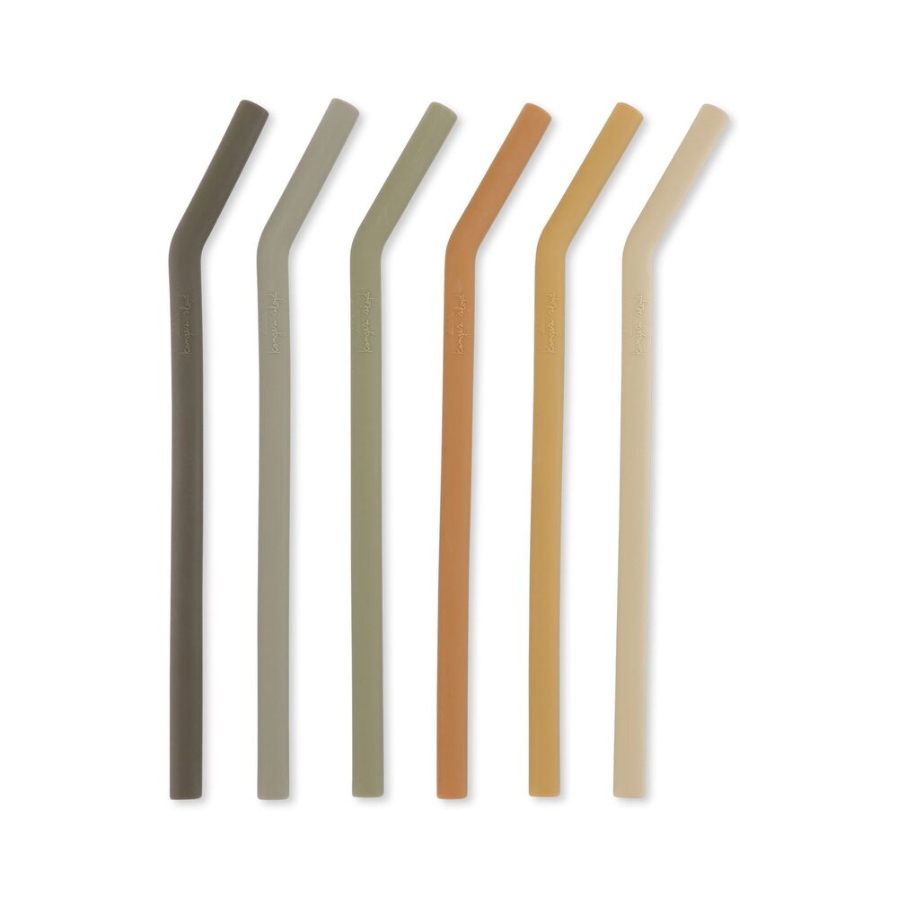 Konges Slojd SILICONE STRAWS STONE MIX Konges Slojd SILICONE STRAWS STONE MIX