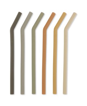 Konges Slojd SILICONE STRAWS STONE MIX Konges Slojd SILICONE STRAWS STONE MIX