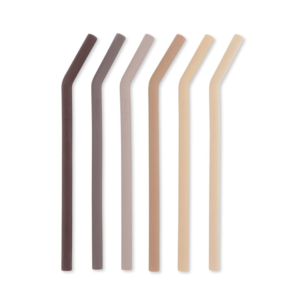 Konges Slojd SILICONE STRAWS LILAC MIX Konges Slojd SILICONE STRAWS LILAC MIX