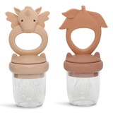 Konges Slojd SILICONE FRUIT FEEDING PACIFIER UNICORN ROSE SAND/BROWN CLAY
