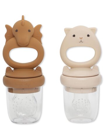 Konges Slojd SILICONE FRUIT FEEDING PACIFIER DRAGON CARAMEL/SUNKISS