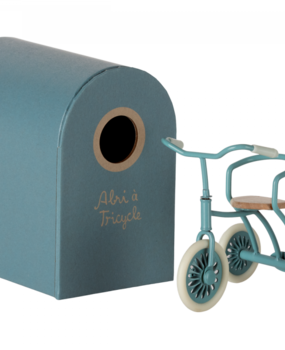 Maileg Abri à tricycle, Mouse - Petrol blue Maileg Abri à tricycle, Mouse - Petrol blue