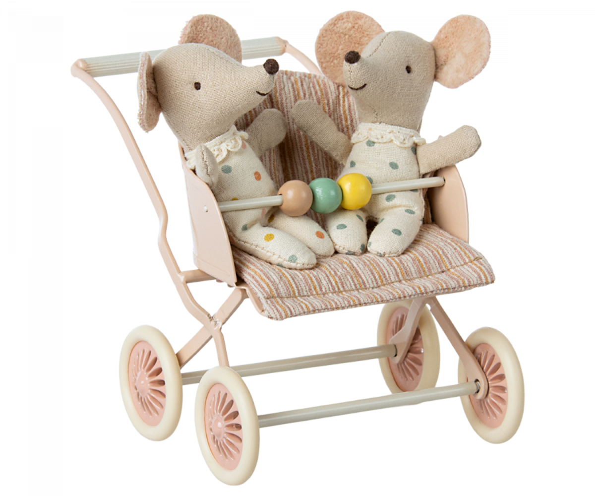 Maileg Stroller baby mice - rose Maileg Stroller baby mice - rose