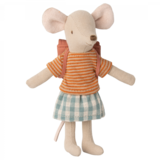 Maileg Tricycle mouse Big sister w. Bag - old rose