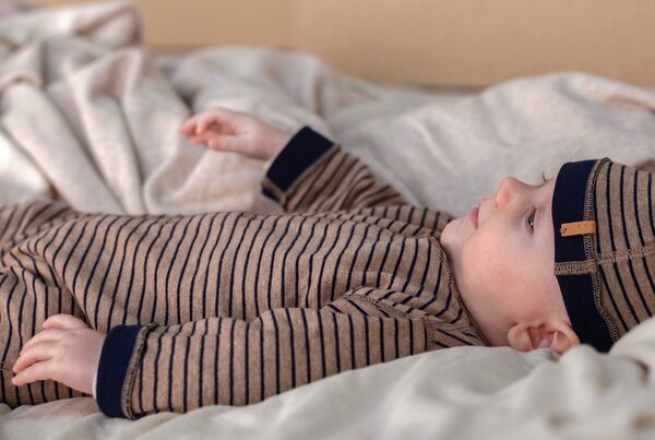 Nixnut Born Onesie Night Stripe Nixnut Born Onesie Night Stripe