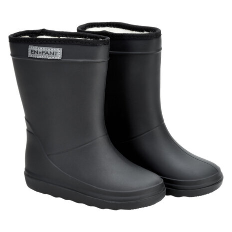 En Fant Gevoerde regenlaarzen volwassenen - thermo boots solid - 106 Black - zwart