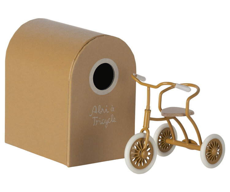 Maileg Abri à tricycle, Mouse - Ocher
