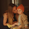 Hvid babyslofjes van merinowol lichtgeel Hvid babyslofjes van merinowol lichtgeel