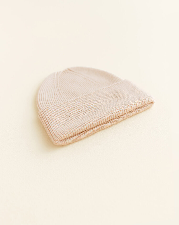 Hvid Babymuts beanie Fonzie NEWBORN Oat