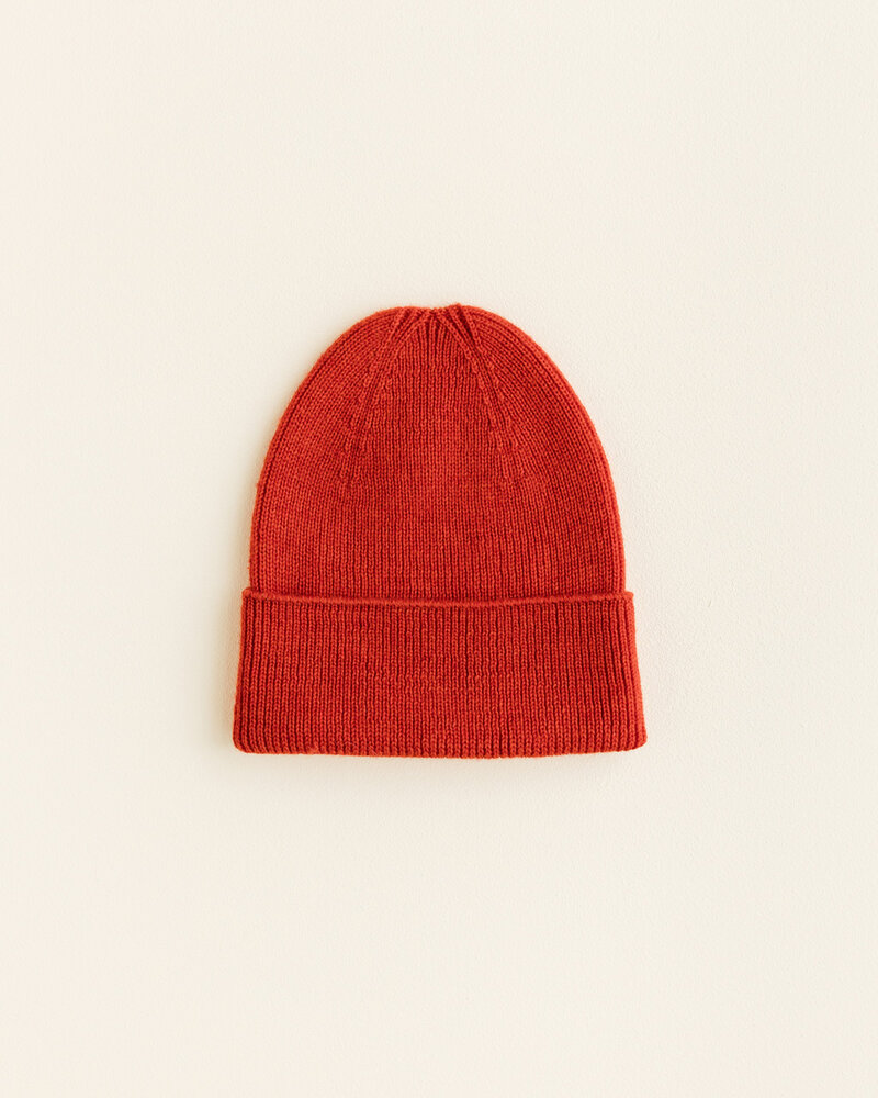 Hvid Beanie Fonzie NEWBORN - Red Hvid Beanie Fonzie NEWBORN - Red