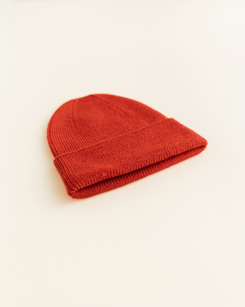 Hvid Beanie Fonzie NEWBORN - Red Hvid Beanie Fonzie NEWBORN - Red