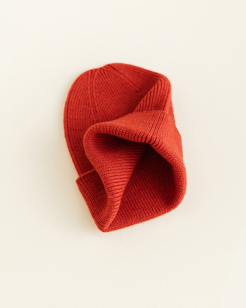 Hvid Beanie Fonzie NEWBORN - Red Hvid Beanie Fonzie NEWBORN - Red