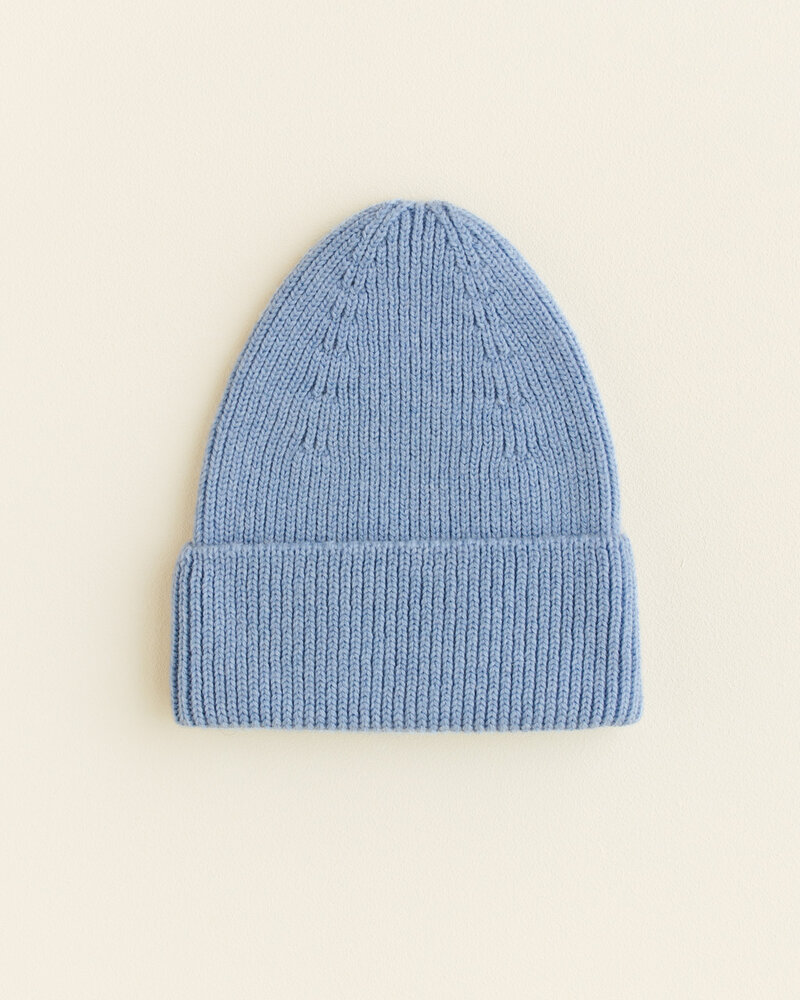Hvid Beanie Fonzie KIDS - Light Blue Hvid Beanie Fonzie KIDS - Light Blue