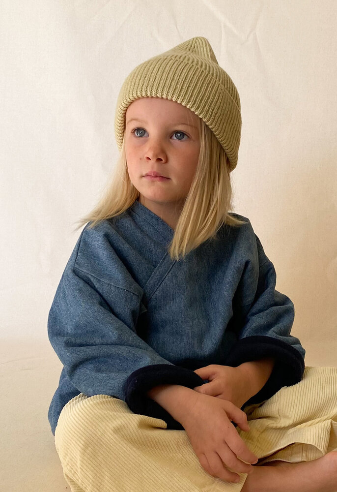 Hvid Beanie Fonzie KIDS - Light Yellow Hvid Beanie Fonzie KIDS - Light Yellow