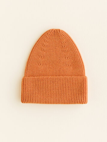 Hvid Beanie Fonzie ADULT - Orange