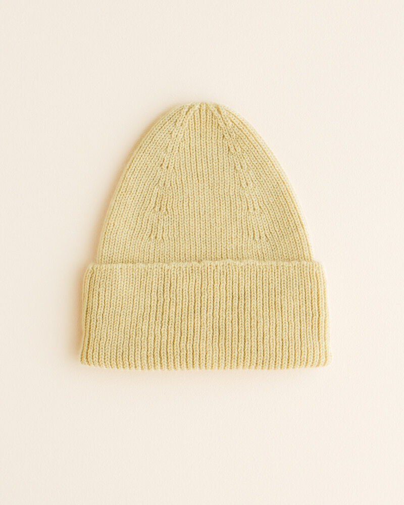 Hvid Beanie Fonzie ADULT - Light Yellow - muts Hvid Beanie Fonzie ADULT - Light Yellow - muts