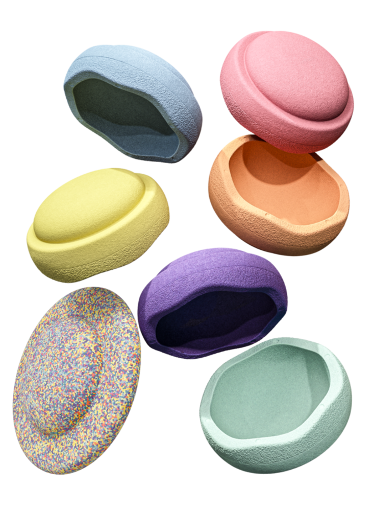 Stapelstein Original Rainbow Set van 6 + Balance Board - Pastel Stapelstein Original Rainbow Set van 6 + Balance Board - Pastel