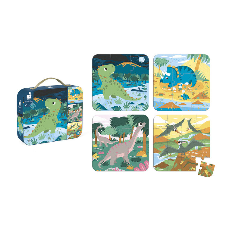 Janod Janod Puzzel - 4 puzzels Dinosaurus