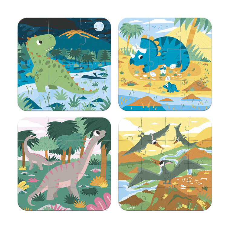 Janod Janod Puzzel - 4 puzzels Dinosaurus