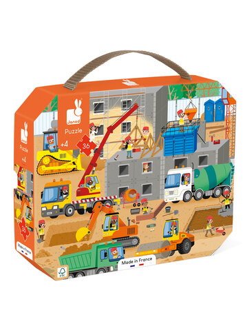 Janod Janod Puzzel - Op de Bouwplaats 36ST